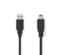 Cable USB NEDIS CCGL60300BK30 3 m USB 2.0 A a Mini USB B Negro