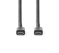 Cable USB Nedis | Conector USB 3.2 Gen 2x2 | USB-C™ - Enchufe USB-C™ | 100 W | 4K@60Hz | 20 Gbps | Niquelado | 1,00 m | Redondo | PVC | Negro | Caja