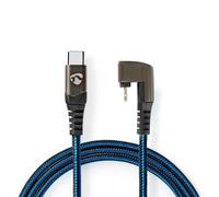 Cable USB NEDIS USB 2.0 | Apple Lightning 8-pin | USB-C™ plug | 60 W | 480 Mbps | Niquelado | 1,00 m | redondo | trenzado / nylon | azul / negro
