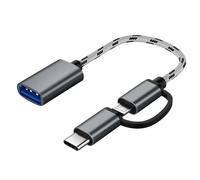 Cable USB OTG 2 en 1 Adaptador Tipo-C/Micro-USB a 3.0 Diseño Trenzado