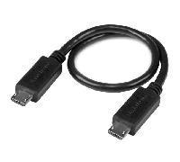 StarTech.com Cable USB OTG de 20cm - Cable Adaptador Micro USB a Micro USB - Macho a Macho
