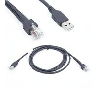 Cable USB para escáner de código de barras Symbol LS1203 LS4208 DS9208-6.5 pies, cable de datos para Honeywell para lector AP, repuesto negro