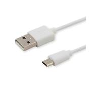 Cable USB Savio CL-123 1M Blanco 2.1A Micro USB 480Mbps alta transferencia