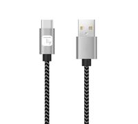 Cable USB Techly ICOC MU2AC-005-AL USB-A a USB-C 0,5 m Algodón Trenzado Carga Rápida