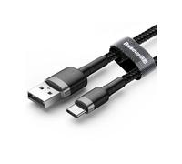Cable USB Tipo C - BASEUS - Carga rápida - Compatible con Xiaomi Redmi K20 Pro - Gris y negro - Nylon trenzado