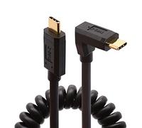 Cable USB tipo C, cable de resorte USB C a USB C, ángulo de 90 grados USB C espiral USB 3.1 tipo C, cable adaptador de cable de Charing compatible con la almohadilla del teléfono(1,2 metros)