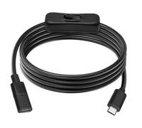Cable USB tipo C de 1 m, 10 Gbps, cable de extensión USB C macho a hembra con interruptor, soporte de vídeo/datos/carga PD para teléfonos móviles, tabletas y ordenadores