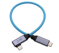 Cable USB Tipo C HangTon para DJI SDR Transmisión Nucleus Nano II Motor de Enfoque T5 SSD BMPCC 4K 6K R5 R6 A7C FX3 Cámara Teléfono Laptop Monitor, Datos Energía Vídeo, Trenzado en L 30cm