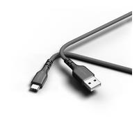 Cable USB, uFlex, enchufe USB-A - enchufe USB-C, malla, 2,20 m, negro