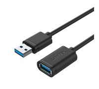 UNITEK Cable de extensión USB 3.0 A macho a USB A hembra de 1 metro negro para impresora, teclado, lector de tarjetas, etc. Y-C457GBK