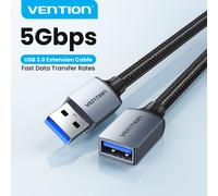 Cable USB 3.0 Alargador Vention VAS-A13-B150 1.5m Chapado en Oro 5Gbps Negro y Azul