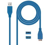 Cable USB3.0 A Macho - Micro-USB B (9 Pines) Macho Azul (1 metro) - Nanocable