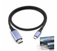 Cable USBC a HDMI 2M 4K, cable USB C a HDMI, USB tipo C a HDMI UHD, adaptador trenzado compatible para iPhone 17 16 15 Pro Max, MacBook Pro/Air, iMac, Samsung S26 S25 S24 a S20, Dell, HP