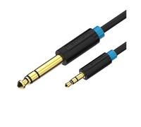 Cable VENTION BABBF Jack 6.5mm macho a Jack 3.5mm macho 1m Negro cobre estañado