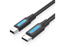 Cable USB 2.0 Tipo-C Vention COWBD/ USB Tipo-C Macho - MiniUSB Macho/ 480Mbps/ 50cm/ Negro