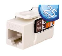 Cable vertical V-MAX Cat6 Keystone Jack - Blanco - Paquete de 25