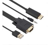 Cable VGA a DisplayPort con audio y alimentación, 1,8 m de longitud.
