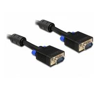 Cable VGA DELOCK 20m masculino-masculino con ferrita y recubrimiento negro