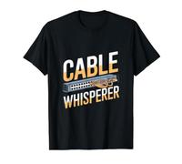 Cable Whisperer - Ingeniería de Redes IT Geek Helpdesk Camiseta gráfica económica, Hombre, Negro, L