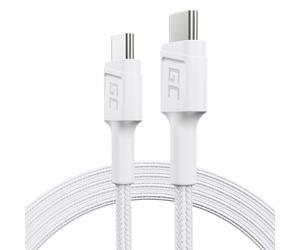 Cable White USB-C Type C 1,2m Green Cell PowerStream with fast charging Power Delivery 60W, Ultra Charge, Quick Charge 3.0