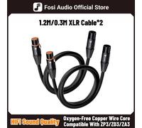 Cable XLR Fosi Audio de 0.3M/1.2M Macho a Hembra, Paquete de 2 Cables Balanceados Cannon para Amplificador ZA3 ZD3 ZP3, DAC, Preamplificador y Micrófono 0.3M XLR Cable 2PCS