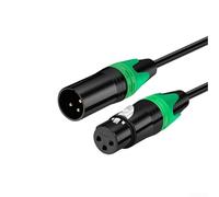 Cable XLR macho a hembra para sonido profesional, esencial para músicos e ingenieros de audio en entornos en vivo (10 m, verde)