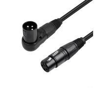 Cable Xlr profesional en ángulo recto de 1,8 m, 3 pines macho a hembra, cable de audio equilibrado con reducción de ruido para iluminación de escenario y mezclador (180 cm)