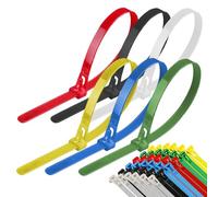 Cable Zipper Ties - 100pcs Cable Tie Rope, Releasable Zip Ties, Self-Locking Zip Tie | Nylon Cables & Wire Management, Colorful Zipper Fastening Loop, Handy Solution For Indoor And Outdoor