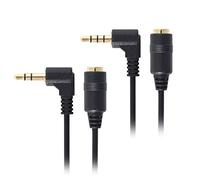 Cablecc 1 Unidades 3/4 postes audio estéreo 90 grados ángulo recto 3.5mm macho a hembra cable de extensión