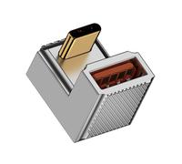 cablecc 10Gbps Data 120W Power USB-C USB 3.1 tipo C a USB 3.0 A tipo OTG opuesto en forma de U adaptador en ángulo trasero carcasa de aleación estilo Mecha Cyberpunk