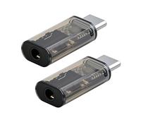 cablecc 2 piezas/lote USB-C tipo C a 16 bits 48 kHz 3,5 mm Audio AUX y adaptador de tarjeta de sonido MIC compatible con computadora portátil tableta teléfono