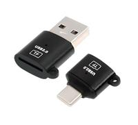 cablecc 2 unids/lote tipo C USB-C Host y USB 2.0 Tipo-A a OTG TF Micro-SD T-Flash lector de tarjetas adaptador para laptop, tablet teléfono