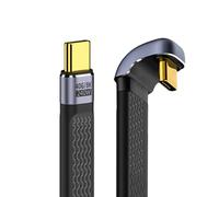 cablecc 240W Tipo-C USB-C macho a macho USB4 40Gbps 100W 8K Datos FPC planos y delgados opuestos Cable en ángulo posterior en forma de U