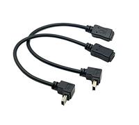 Cablecc 2pcs 90 grados arriba y abajo dirección ángulo mini USB 5 pines macho a cable hembra cable de extensión 0.2m