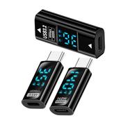 cablecc 3 unidades/lote 10 Gbps USB-C Tipo C Smart LED Display Hembra a USB Tipo-A 8P Adaptador Datos Corriente Voltaje Carga Rápida Monitor Display Tester Detector