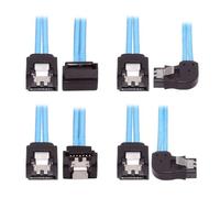 cablecc 4 Stück/Set, 6 Gbit/s, abgewinkelter Typ, interner 4-SATA-Host auf 4SATA 7-poliges Ziel-Disk-Datenserver-90-Grad-Kabel, 25 cm