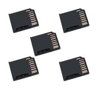 cablecc 5 adaptadores de tarjeta de memoria micro SD TF T-Flash a enchufe de tarjeta SD de perfil bajo para almacenamiento adicional Mac Laptop