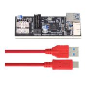 cablecc 5Gbps Dual Puertos Tipo C USB-C y 19/20Pin Header a USB 3.0 20Pin & Type-E Hembra PCBA Tipo Adaptador Splitter HUB