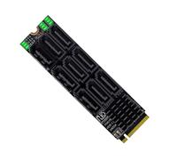 Cablecc 6Gbps NVME M-Key PCI Express NGFF M.2 a 9 puertos SATA 3.0 Adaptador convertidor tarjeta de expansión de disco duro 2280 para NAS-Computadora