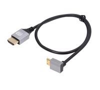 cablecc 8K 4K Mini HDMI 2.1 Cable ultrafino HDTV Cable súper flexible delgado tipo A a tipo C en ángulo hacia arriba para cámara HDTV 50 cm