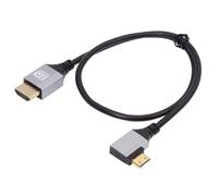 cablecc 8K 4K Mini HDMI 2.1 Cable ultrafino HDTV Cable súper flexible delgado tipo A a tipo C en ángulo recto para cámara HDTV 50 cm