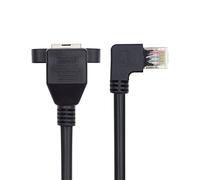 cablecc 90 grados en ángulo recto 8P8C FTP STP UTP Cat6 macho a hembra LAN Ethernet Cable de extensión de red con orificios de montaje en panel