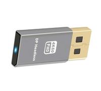 cablecc Adaptador activo DisplayPort DP Virtual Display 4K60HZ con conector ficticio fantasma sin cabeza, color plateado