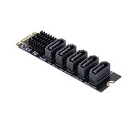 cablecc Adaptador convertidor NGFF Key B+M a SATA 3.0 6Gbps 5 puertos Port JMB575 2280