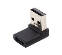 cablecc Adaptador de carga de datos USB-C tipo C a macho USB 3.0 en ángulo de 90 grados para computadora portátil de escritorio