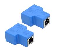 Cablecc - Adaptador de conmutador Ethernet (2 unidades, UTP, cat. 6, RJ45, 8P8C, a doble RJ45)