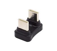 cablecc Adaptador de datos de alimentación USB-C tipo C macho a macho de 480 Mbps en forma de U opuesta en ángulo trasero para banco de energía, teléfono, portátil