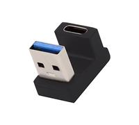 Cablecc Adaptador de datos USB-C tipo C hembra en ángulo opuesto en forma de U a USB 3.0 A macho para laptop de escritorio
