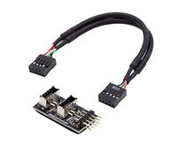 cablecc Adaptador de extensión de cable USB 3.1 Dual USB 3.1 Key-A Type-E a USB 2.0 de 9 pines de 10 pines