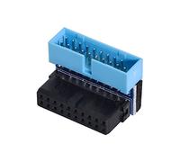 Cablecc Adaptador de extensión USB 3.0 de 20 pines macho a hembra en ángulo de 90 grados para cable de placa base